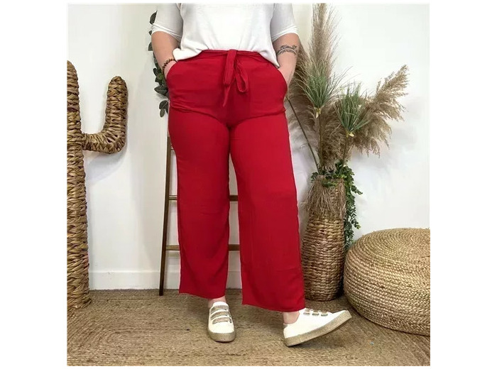 L788- Pantalon flou large (T42/44-T54/56) (rouge)