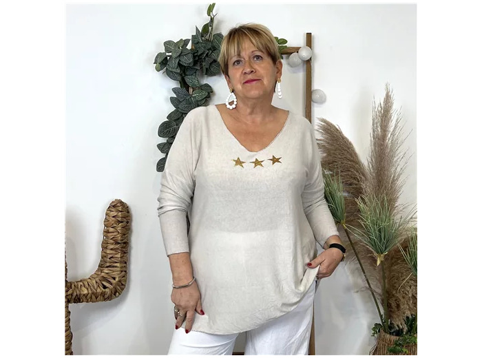 L486- T Shirt 🤩 3 étoiles (Gt) 🇮🇹 (beige)
