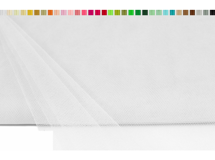 Tulle souple et fin en 150 cm de large et 10 metres de long Blanc