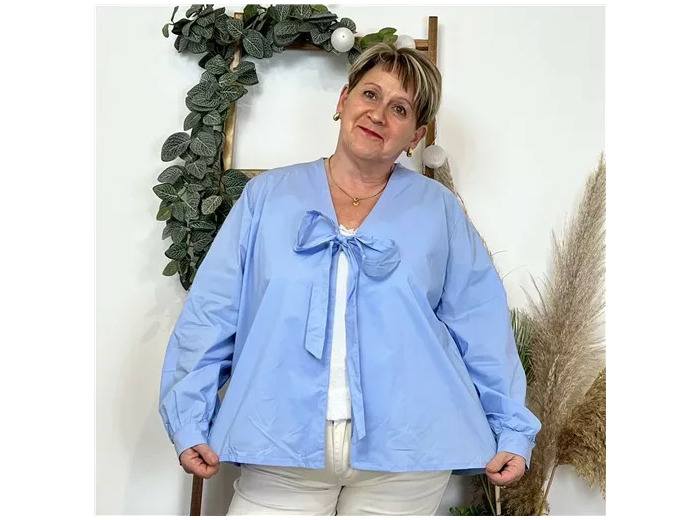 Z312- Blouse "C'Mélodie" (Gt) 🇮🇹 (bleu ciel)