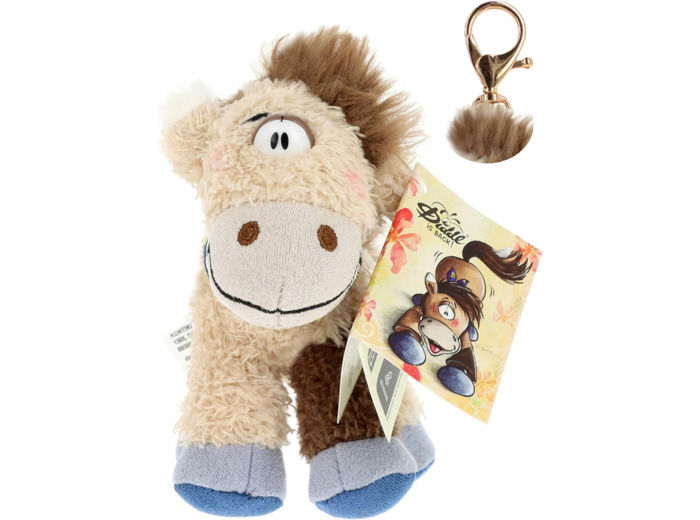 Diddl - Porte-clés Peluche Loupsily 12cm - Mini Peluche Cheval