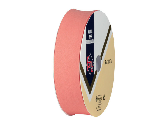 Biais polyester et coton - Rouleau de 25 mètres 18 mm de large CORAIL