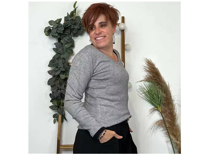 Y254- Pull Laine Cachemire "Tricotonic" (les T36&40) (gris)