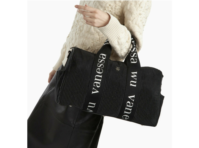 Sac noir en velours côtelé - Adrienne - Vanessa Wu