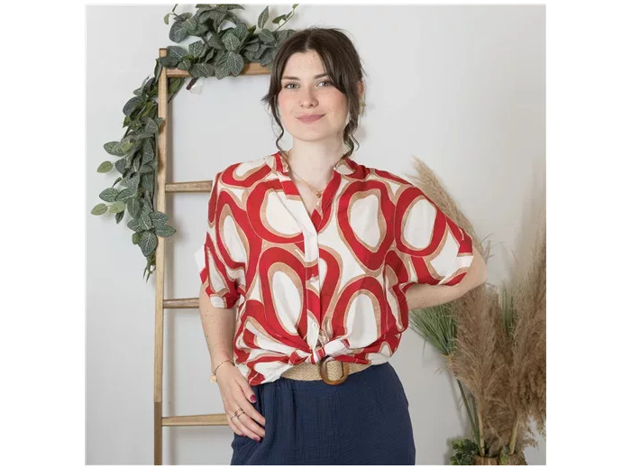 K175- Chemise à Seventies (Tu) 🇮🇹 (rouge)