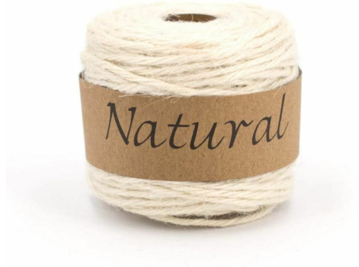 Fil de jute naturel 2 mm x 50 m couleur au choix beige