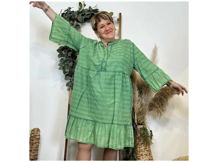 Z319- Robe coton délavé C'Mélodie (vert brésil)