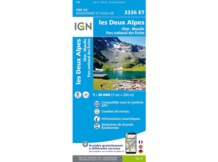 3336ET LES DEUX ALPES, OLAN-MUZELLE PN DES ECRINS / RECTO