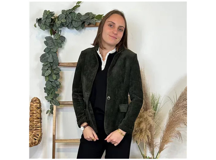 K887- Blazer velour “Italie” (T38-T44) (kaki)