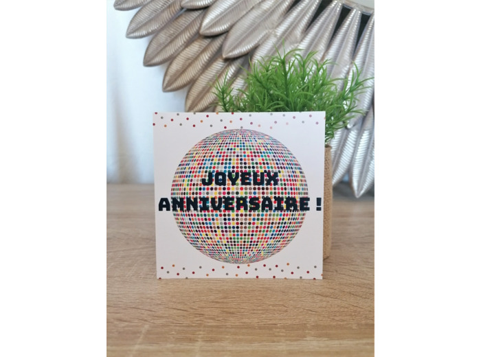 Carte "Joyeux anniversaire" 11x11 cm