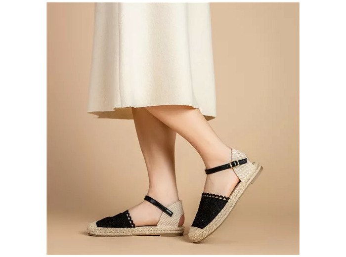 R410- Espadrilles macramé (T36-T41) (noir)