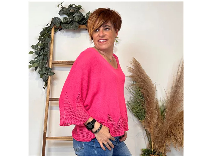 K407- Pull imprimé (Tu) 🇮🇹 (fuchsia)