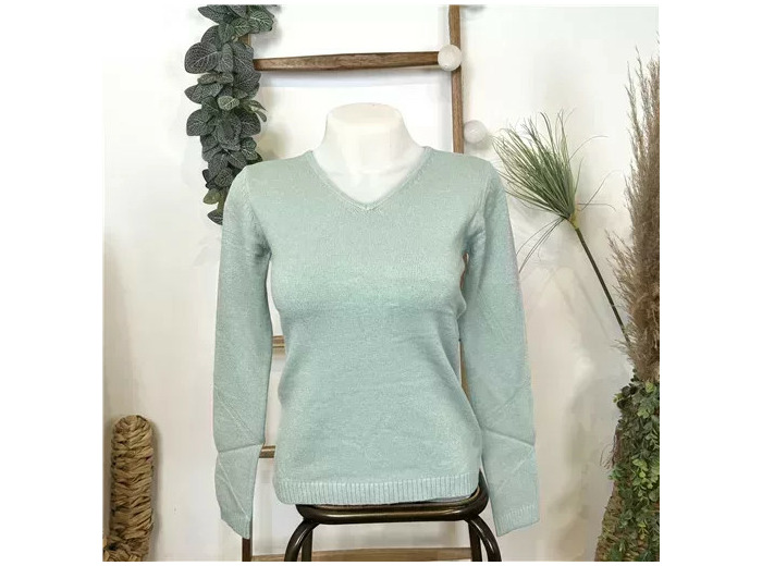 Y248- Pull Laine Cachemire "Tricotonic" (les T36&40) (vert céladon)