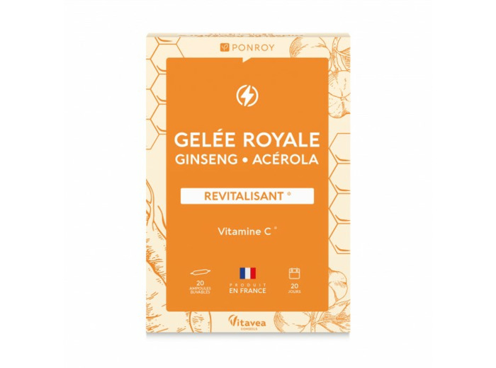 YVES PONROY - Ampoules de gelée royale- Ginseng - Acérola