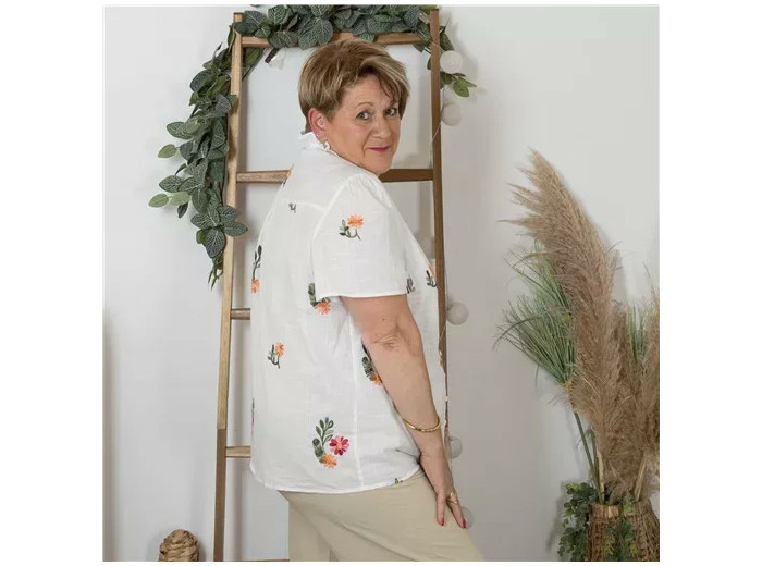 K254- Chemise By One (T40-T48) 🏵️ (blanc)