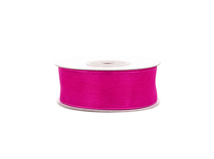 Ruban organza 25 mm de large bobine de 25 metres de long framboise
