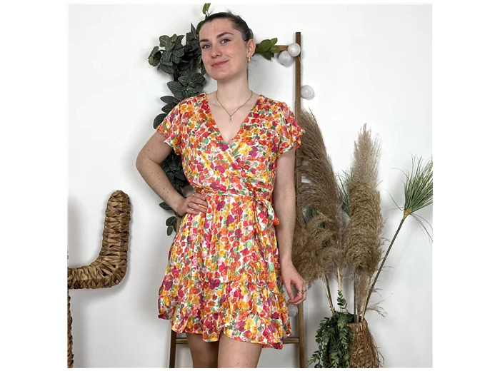 L616- Robe papillon (T36-T40) (orange)