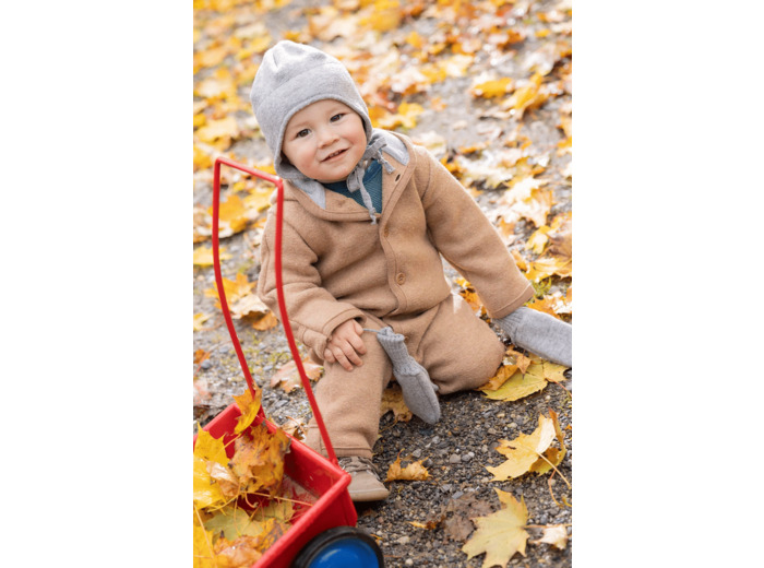 Bonnet en laine bouillie, Caramel - Disana