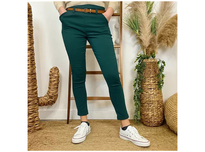 L799- Pantalon Stretch (T36-T46) 🇮🇹 (bleu canard)