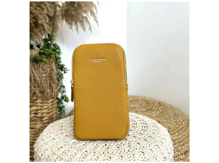P461- Pochette Téléphone Flora&Co (moutarde)