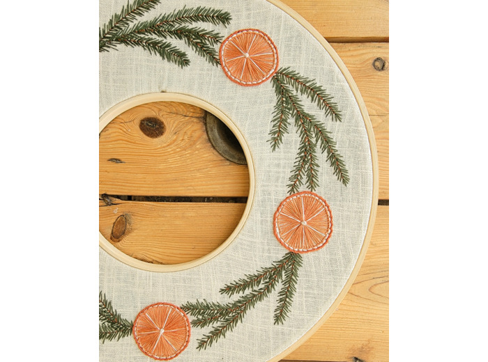 Patron de broderie Noël PDF "Ma couronne de Noël"