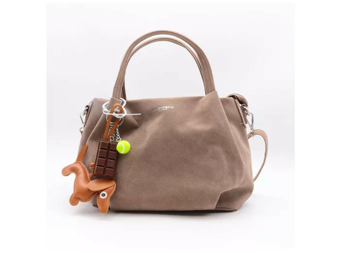 P395- Sac bourse & Bijou de sac (taupe)