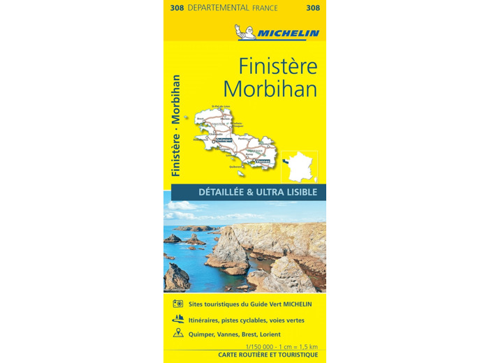 CARTE DEPARTEMENTALE FINISTERE, MORBIHAN