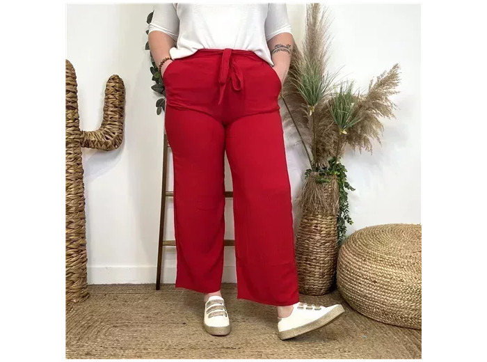 L788- Pantalon flou large (T42/44-T54/56) (rouge)