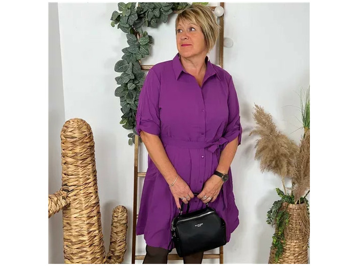 Z393- Christy Robe unie (T44-T52) (violet)