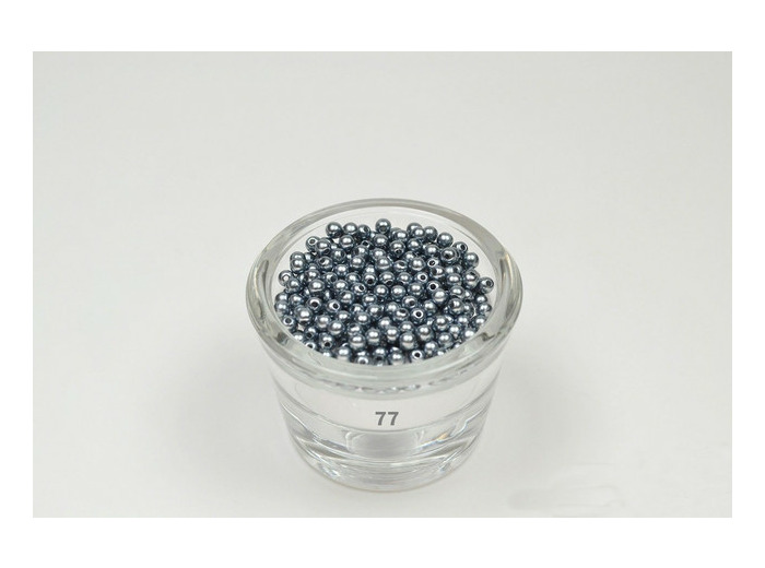 Sachet de 200 petites perles en plastique 4 mm de diametre gris fonce 077