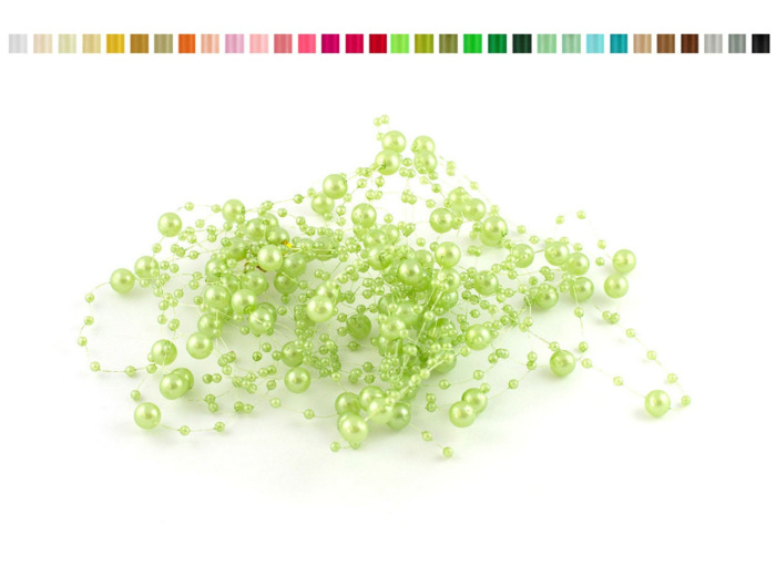Lot de 5 guirlandes de perles de 1,30m de long chacune Mint