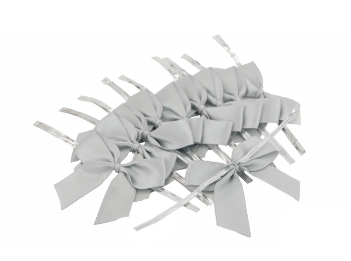 Noeuds en satin 5cm, 10 pièces Gris