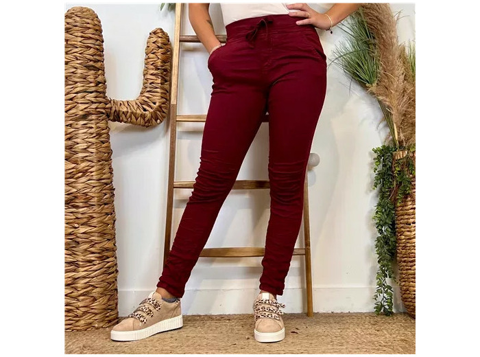 P070- Jean Melly.and.Co Taille élastiquée (Xs-Xl) (bordeaux)
