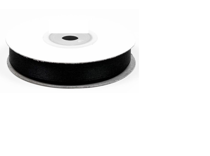 Ruban satin noir 030 Largeur 12 mm