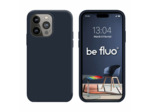 Coque Silicone Moxie BeFluo Fine et Légère pour iPhone 14 Pro, Intérieur Microfibre - Bleu foncé