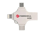 FORCELL F-DATA Clé USB 32/64/128Go multiports (USB-A, USB-C, Lightning, Micro-USB)
