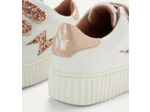 Baskets éclair mini blanc et paillettes rose gold - Mahalia - Vanessa Wu