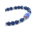 Bracelet unisexe lapis-lazuli, hematite et perle en verre vénitienne