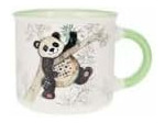 Kiub Mini mug timbale expresso avec des animaux - motif panda dans son bambou - Hauteur 6,5CM - porcelaine fine