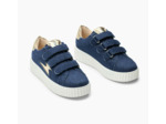 Baskets éclair denim et or à scratchs - Irène - Vanessa Wu