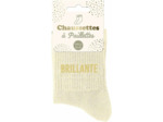 STC Chaussettes Blanches Pailletées 'Brillante' - Femmes - Unisex - 1 Pair - Taille Unique 36-42