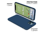 Coque Silicone Moxie BeFluo Fine et Légère pour iPhone 14 Plus, Intérieur Microfibre - Bleu marine