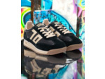 Jogger en cuir et suédine Black & Gold - Back70