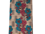 Tissu wax africain fleurs rose bleu