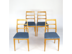 Ensemble de chaises scandinaves velours bleu