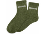 Chaussettes vertes paillettes "Baroudeuse"