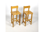 Paire de tabourets de bar en pin massif
