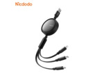 MCDODO Câble adaptateur 3-en-1 USB-A vers Lightning + Micro + USB-C 1.2m