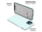 Coque Silicone Moxie BeFluo Fine et Légère pour iPhone 14 Plus, Intérieur Microfibre - Bleu glacier