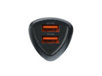 FORCELL CARBON chargeur voiture USB QC 3.0 18W + USB QC 3.0 18W CC50-2A36W noir (Total 36W)